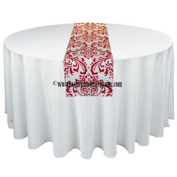 Red Table Runners Damask Runner Wedding Table by exclusiveelements
