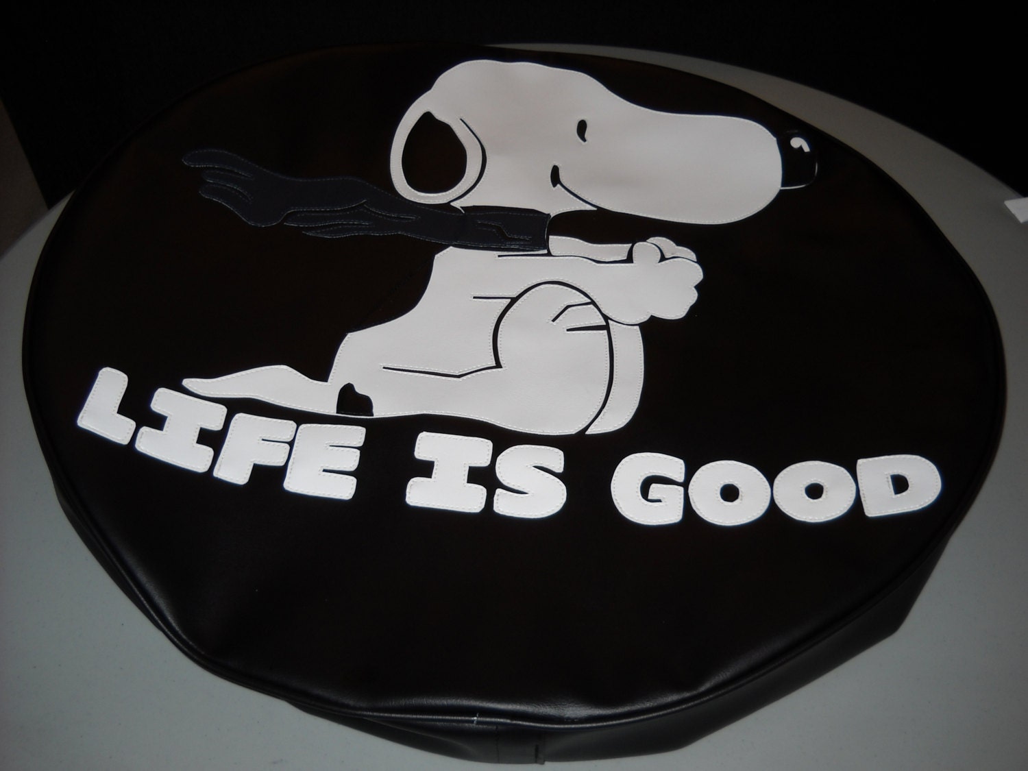 Spare Tire Cover Monogram Snoopy Life Is Good