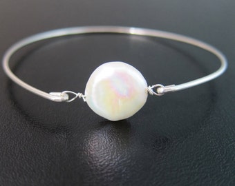 Sterling Silver Pearl Bracelet, Mother of Groom Gift from Bride from Son, Mother of the Groom Bracelet, Stepmom, Stepmother Wedding Gift