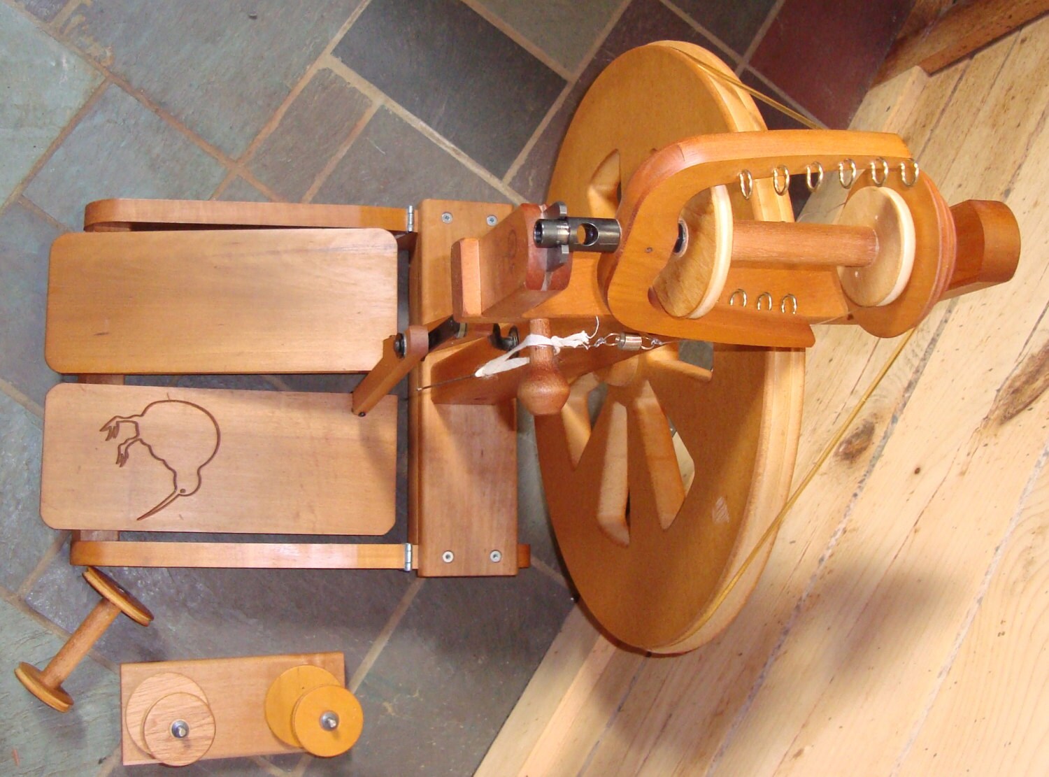 Used Folding Double Treadle Kiwi Spinning wheel by Ashford