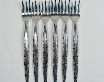 Seafood Cocktail Forks by Riviera Stainless pattern RIF19 ... set of 6 forks