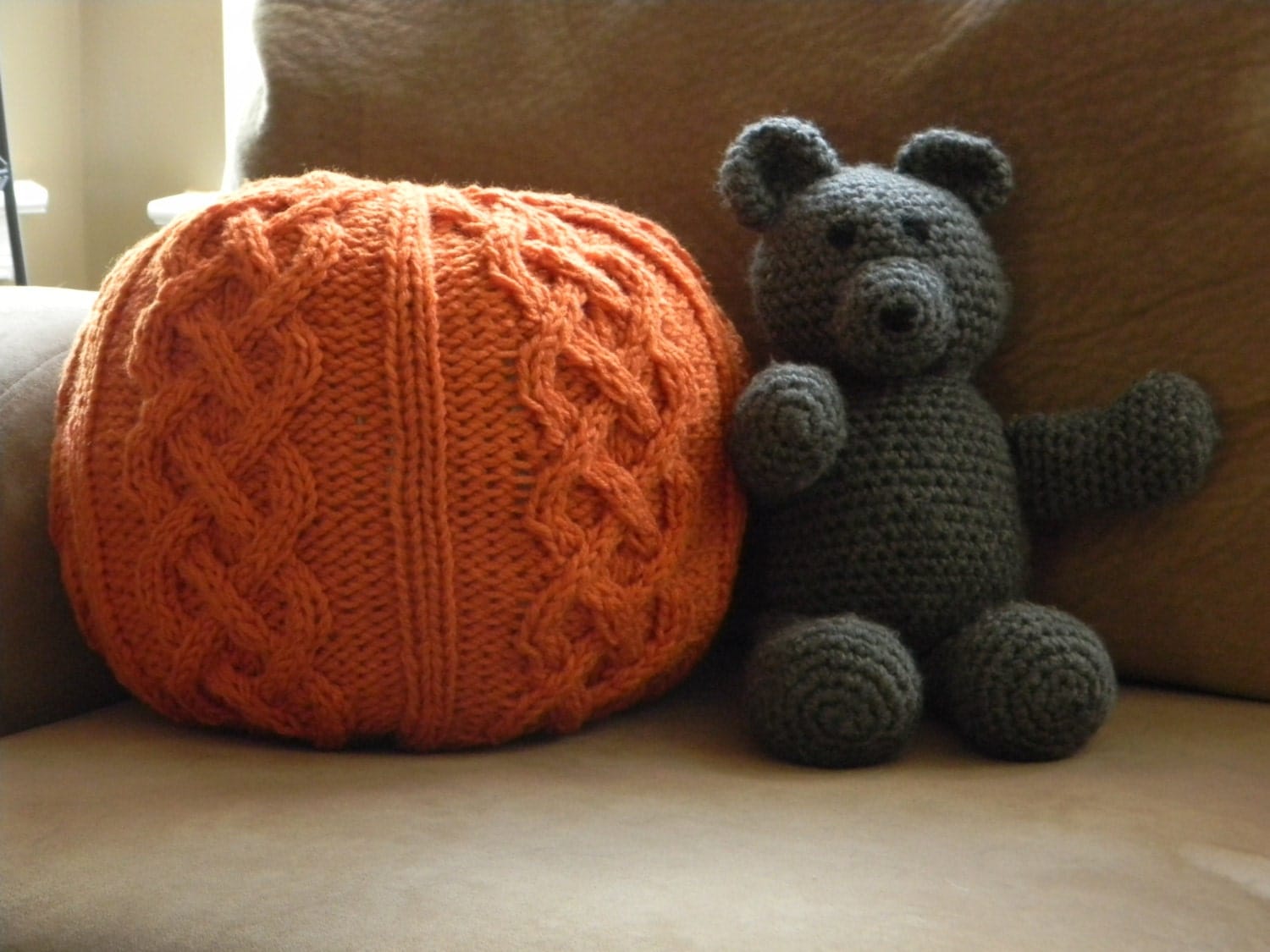 Chunky Cable knit Pouf Pattern Only permission to sell