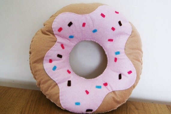 pink doughnut cushion