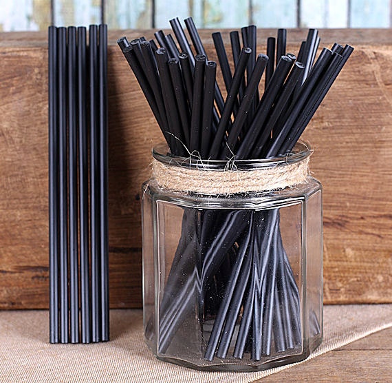 Bulk 6 Black Lollipop Sticks Black Cake Pop Sticks