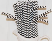 Paper Straws, 20 BENDY™ Black Chevron Paper Drinking Straws, Bendable Paper Straw, Paper Straws, Kids Paper Straws, Mason Jar Sipper, Party Il_170x135