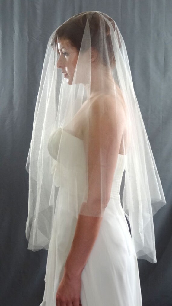 French Silk Tulle Drop Veil Circular Wedding by DistinctiveVeils