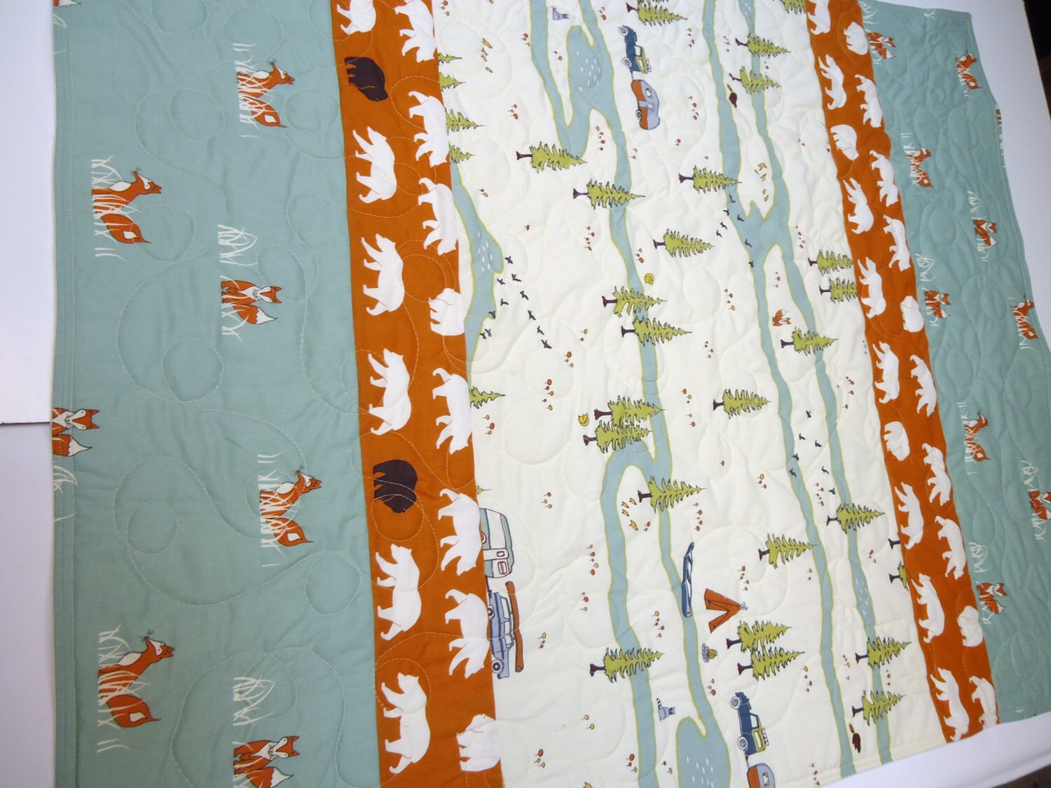 Modern Baby Quilt-Rustic Baby Boy Bedding-Big Sur Organic