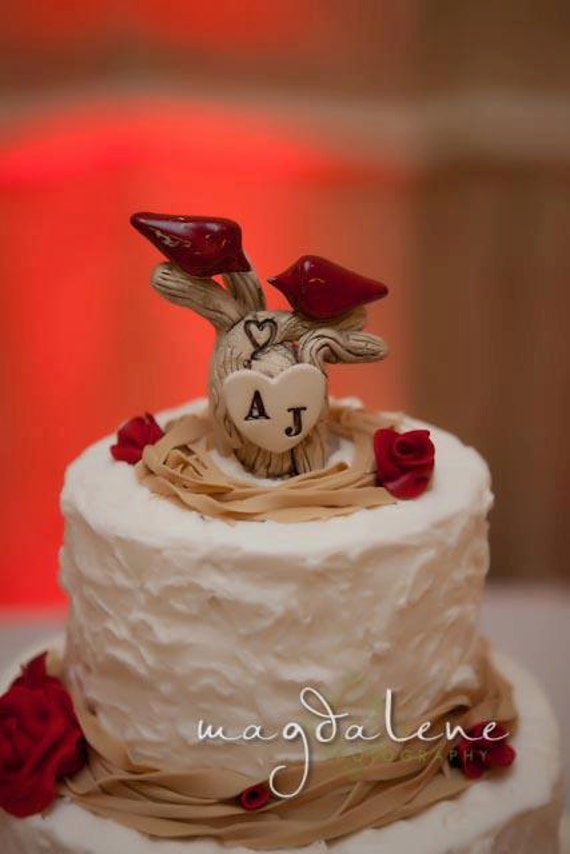 Dove wedding cake topper Rustic wedding decor by