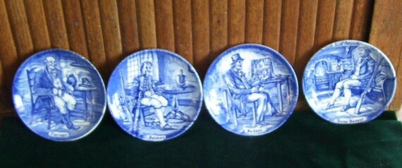 4 Enoch Wedgwood Tunstall LTD Small Blue and White Made in