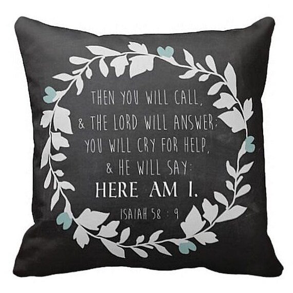 Items similar to Pillow Cover Bible Verse Religious Chalkboard Style