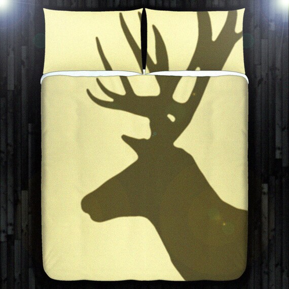Buck Antler Deer Duvet Cover Bedding Queen Size King by DUVETCOVER