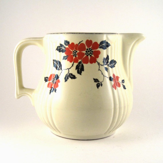 vintage Hall china pitcher Hall Red Poppy Radiance jug