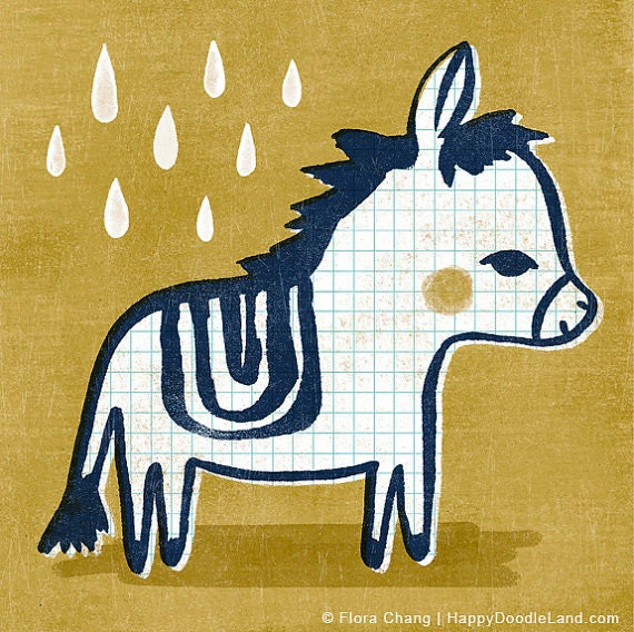 Little Donkey - 12 x 12 Print