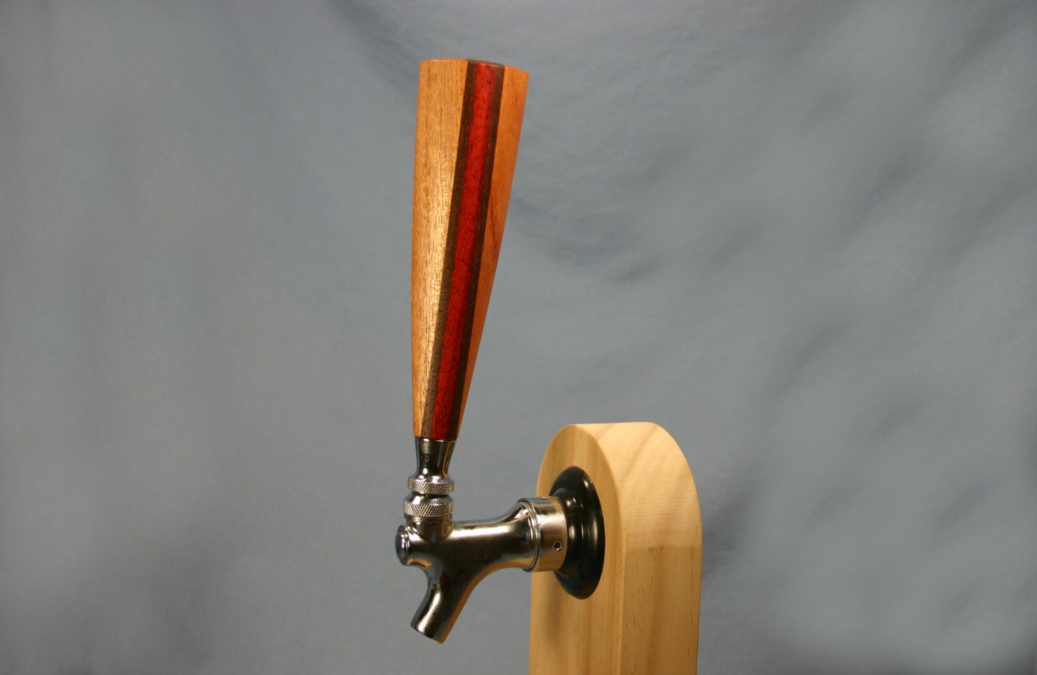 Wood Beer Tap Handle African Mahogany with Peruvian Walnut