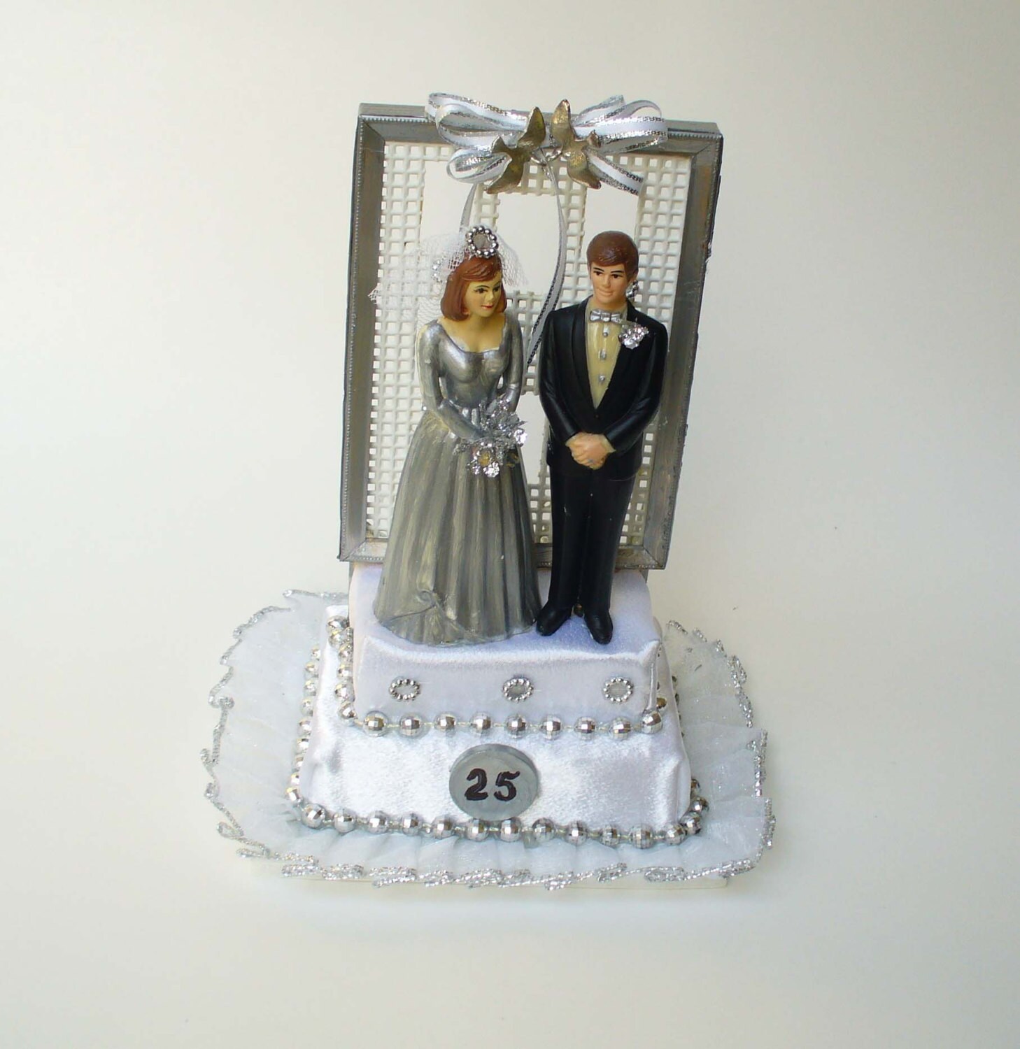 25th wedding anniversary cake topper