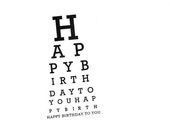 eye chart cardthank youeye charteye chart cardpaper