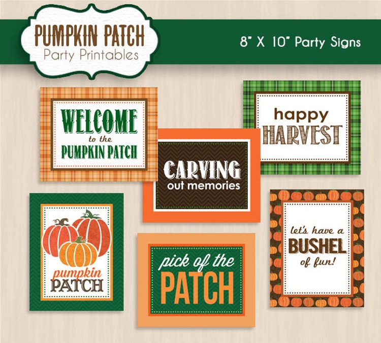 PUMPKIN PATCH Party Printable Package Instant by PrintasticDesign