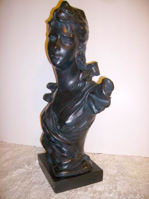 RESERVED for D. Vintage Lady Bust Sculpture Statue 1983