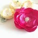 SALE Hot Pink Rose Satin Flower Brooch Pin Bridal Wedding Party bridesmaid gift Sash Belt Dress Pillow Clutch
