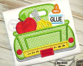 School Truck applique embroidery design