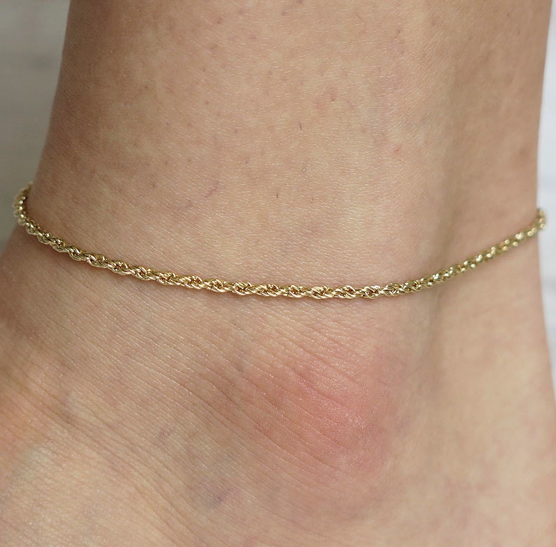 anklet ankle bracelet gold anklet chain anklet foot by sohocraft
