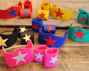 Wonder Woman Headband and Cuffs Super Hero Headband and Cuffs to match our Tutu Dress Costume