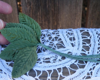 50% off this item, enter LOVE99 at checkout, Vintage Millinery Moss Green Leaf, Crafting, Made in Lorea, Millinery, Greenery, DIY, Destash