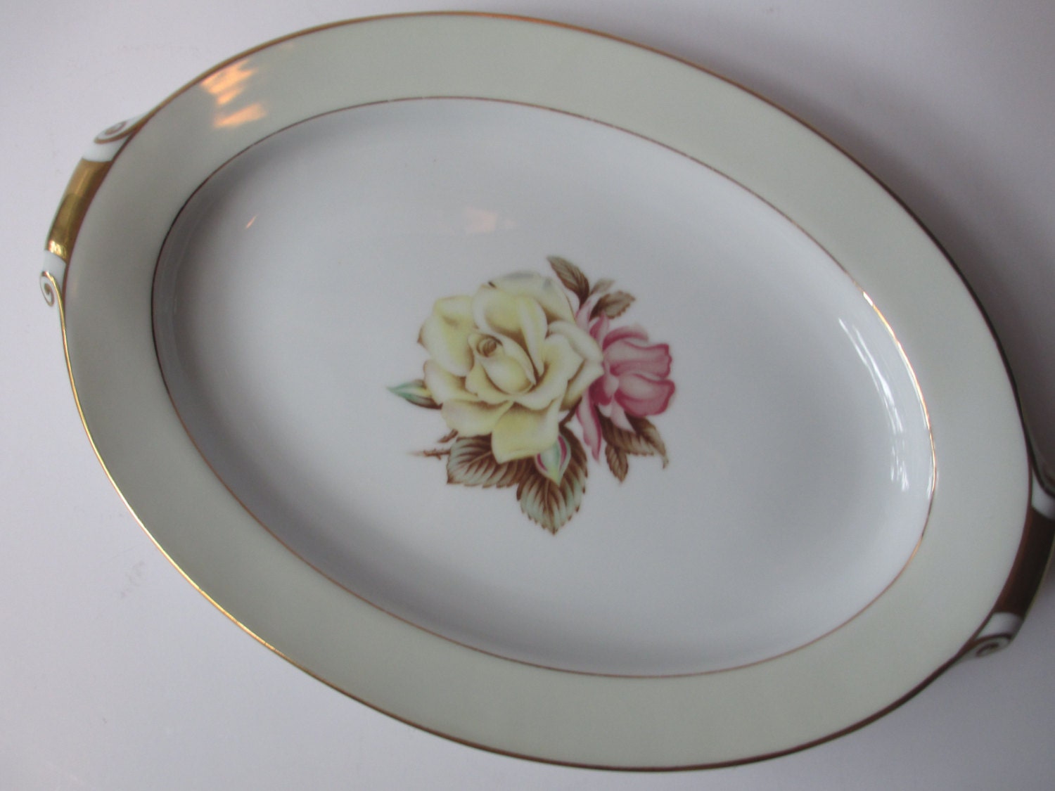 Serving Platter Vintage Narumi Yellow Rose Occupied Japan