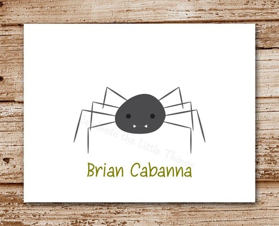 Set of 8 Spider Note Cards | Personalized Stationery | Insects, Bugs Il_570xn