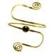 Wire Wrap Brass Armband with Black Banded Agate - Golden Arm Bracelet - Gemstone Arm Band - Metal Armlet - Egyptian Arm Cuff