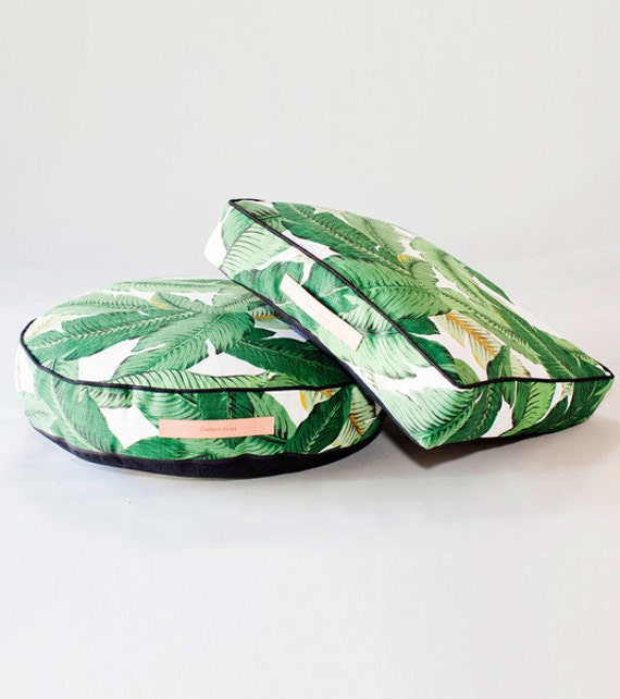 Square Floor Pillow with leather handle floor cushion