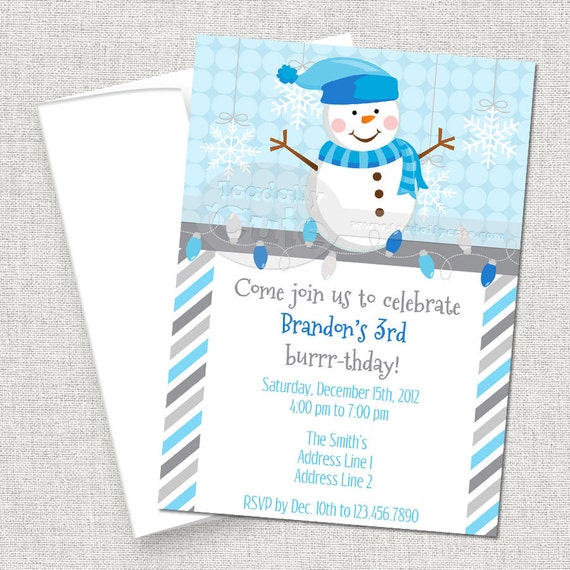 Snowman, Invitations, personalized PRINTED Il_570xn