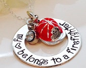Hand Stamped Firefighter Wife Necklace-My Heart Belongs to a Firefighter Necklace-Firefighter Charm Necklace Hand Stamped Firefighter Wife Necklace-My Heart Belongs to a Firefighter Necklace-Firefighter Charm Necklace