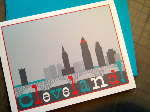 Cleveland cityscape card