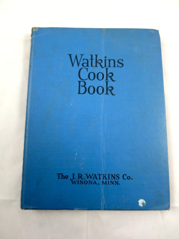 J R Watkins Cookbook 1938 Winona Minne Spiral Bound Blue