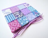Needlecase ~ needle book in Blue & Violet patchwork, lined with linen with a pretty flower ~ ReadyTo Ship Il_170x135