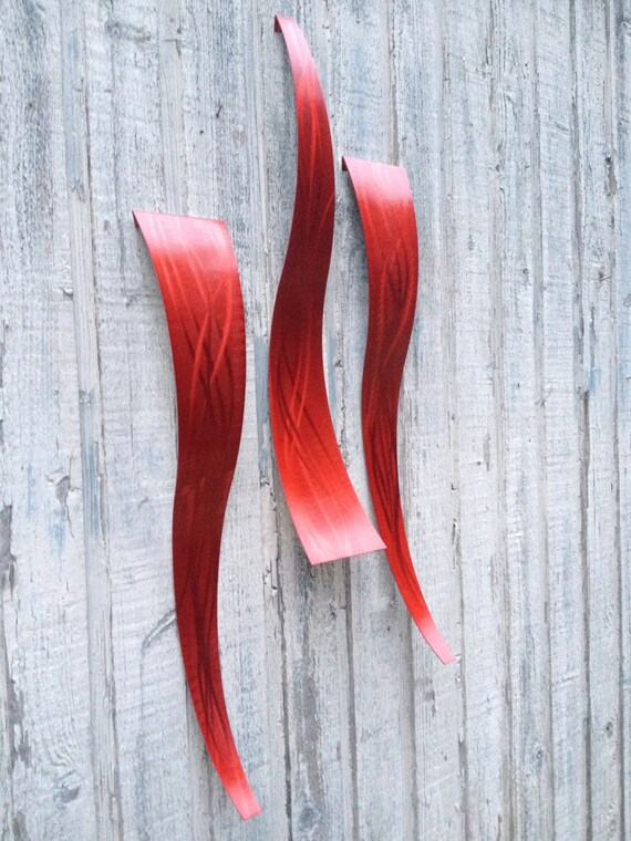 Red Abstract Metal wall art sculpture indoor/outdoor garden
