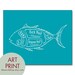 Tuna Fish Butcher Diagram - Art Print (Featured in Oceanic Blue) (Buy 3 and get One Free)