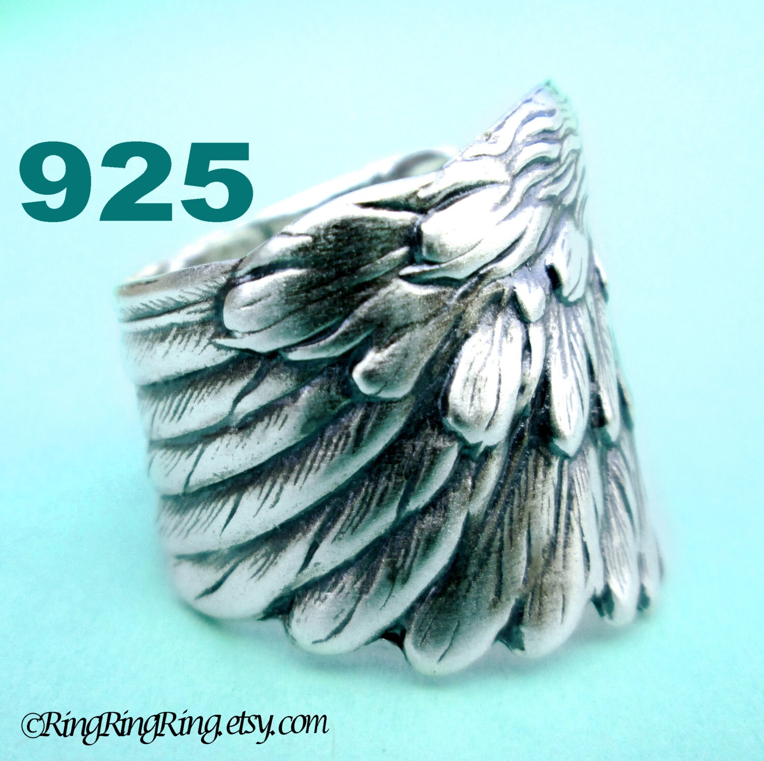 Angel Wing ring feather ring Jewelry Sterling by RingRingRing