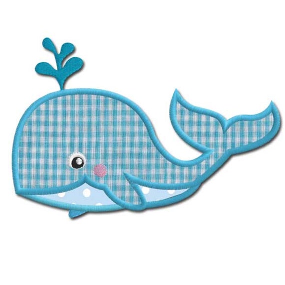 Whale Applique Design by Embroidershoppe on Etsy