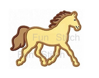 Horse applique machine embroidery design