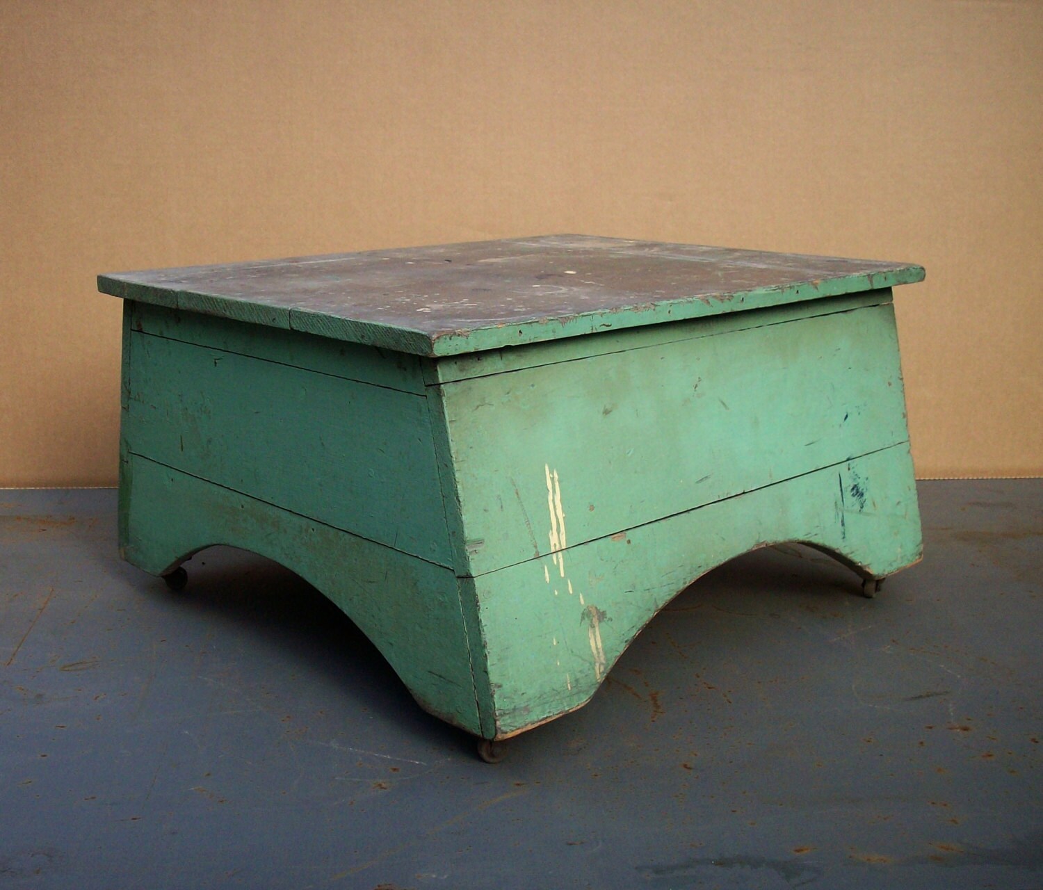 Vintage Industrial Coffee Table with Storage / Unique Unusual