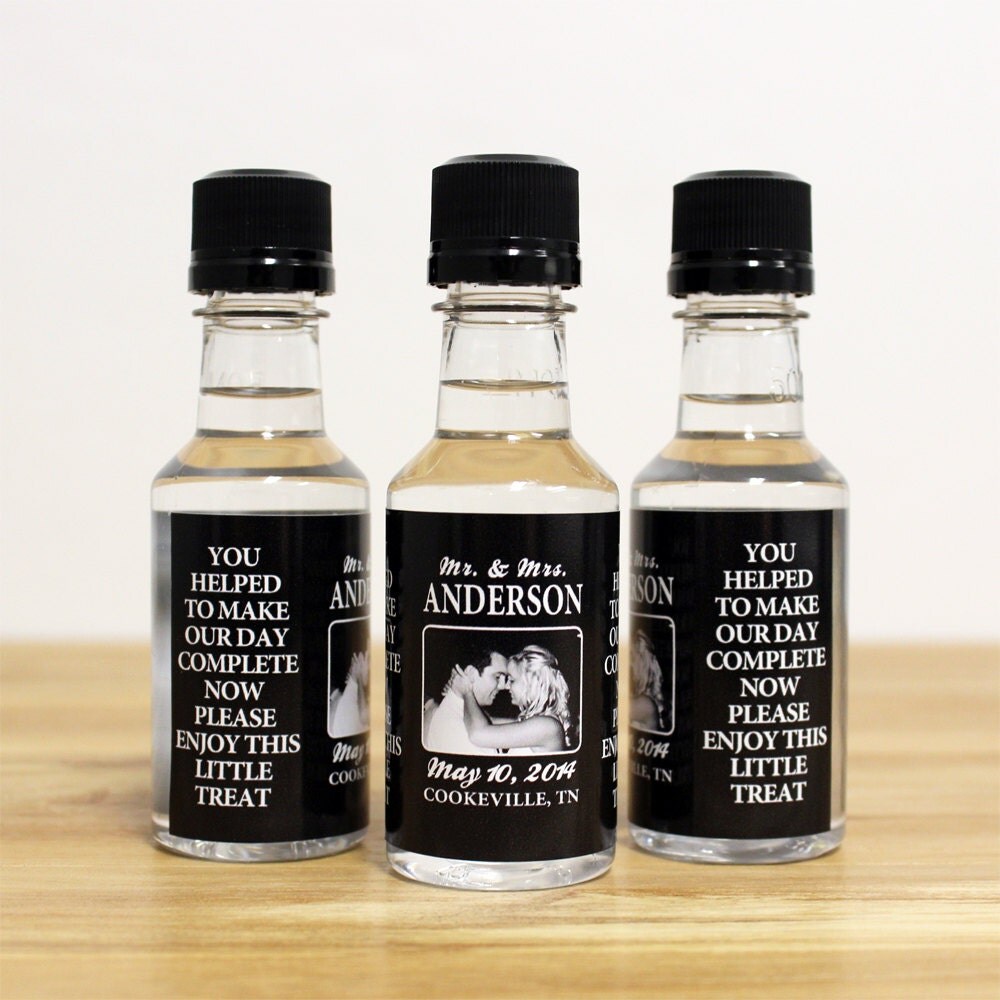 Custom Whiskey Mini Bottle Labels Liquor Wedding Favors