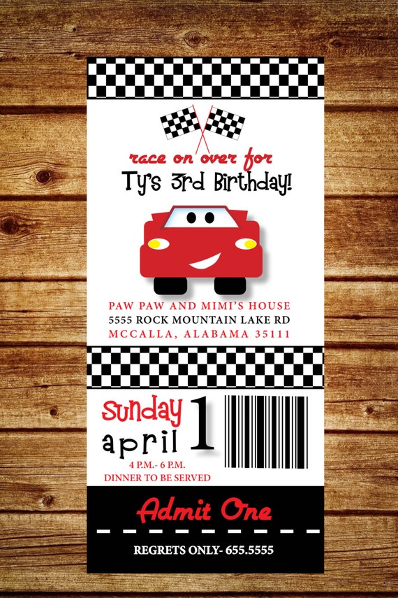 Cars Birthday Party Invitation Printable Cars Invitation