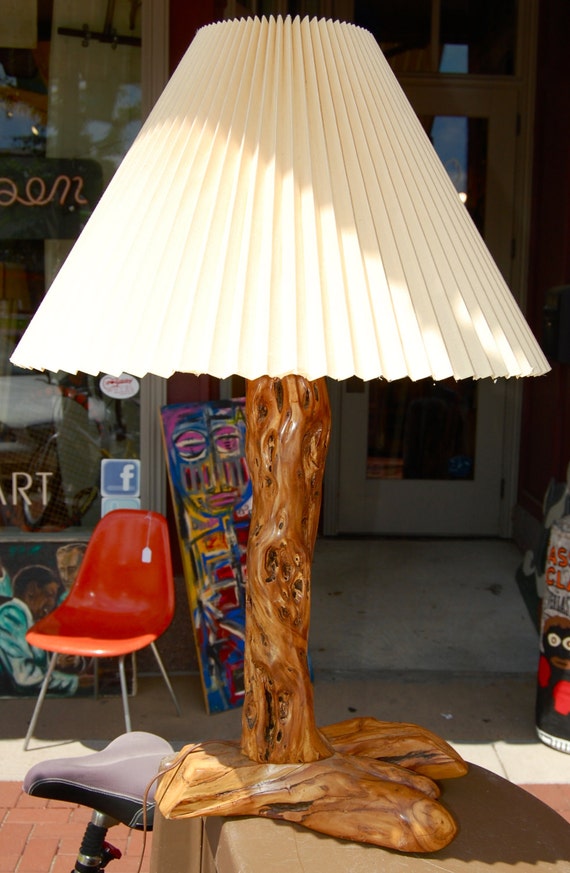 Vintage mid-century cactus and mesquite wood lamp. by hazelhome