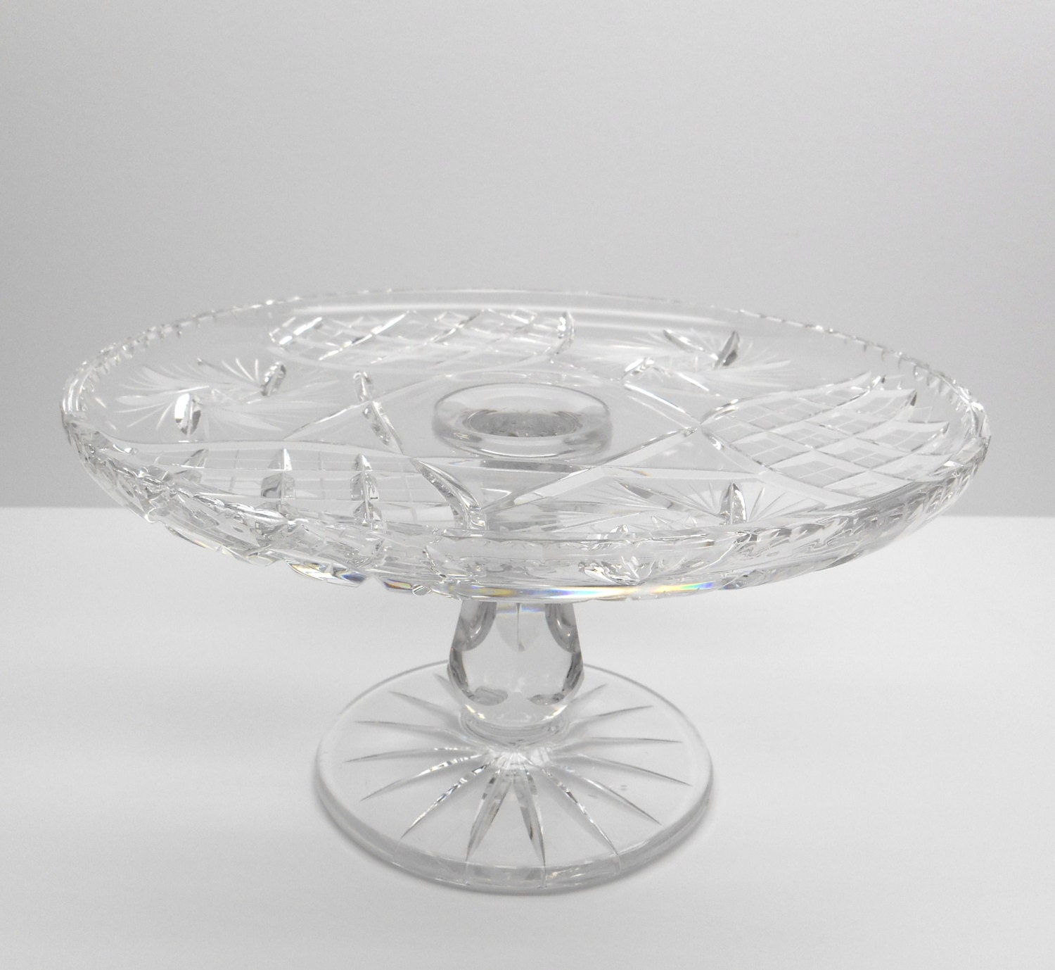 Vintage Crystal Cake Plate