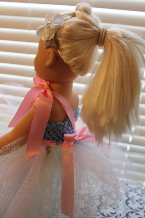 18 Doll Tutu Dress With Matching Bow By Lalascastle On Etsy 