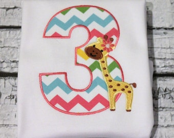 giraffe birthday shirt