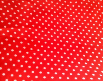 over 1 yd Red Poka Dot fabric