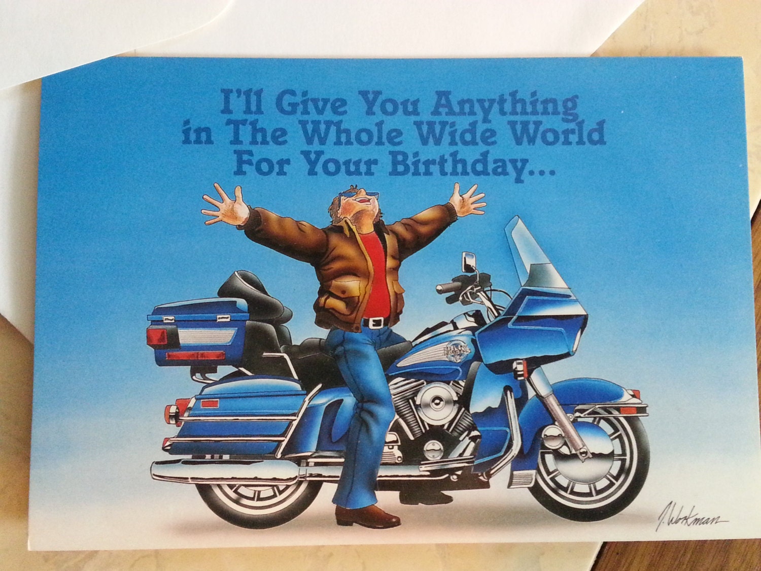 Harley Birthday Davidson Happy Motorcycle Envelope.